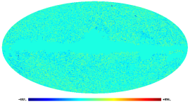 Rough full-sky map of the Sunyaev-Zel'dovich effect, extracted from WMAP data.